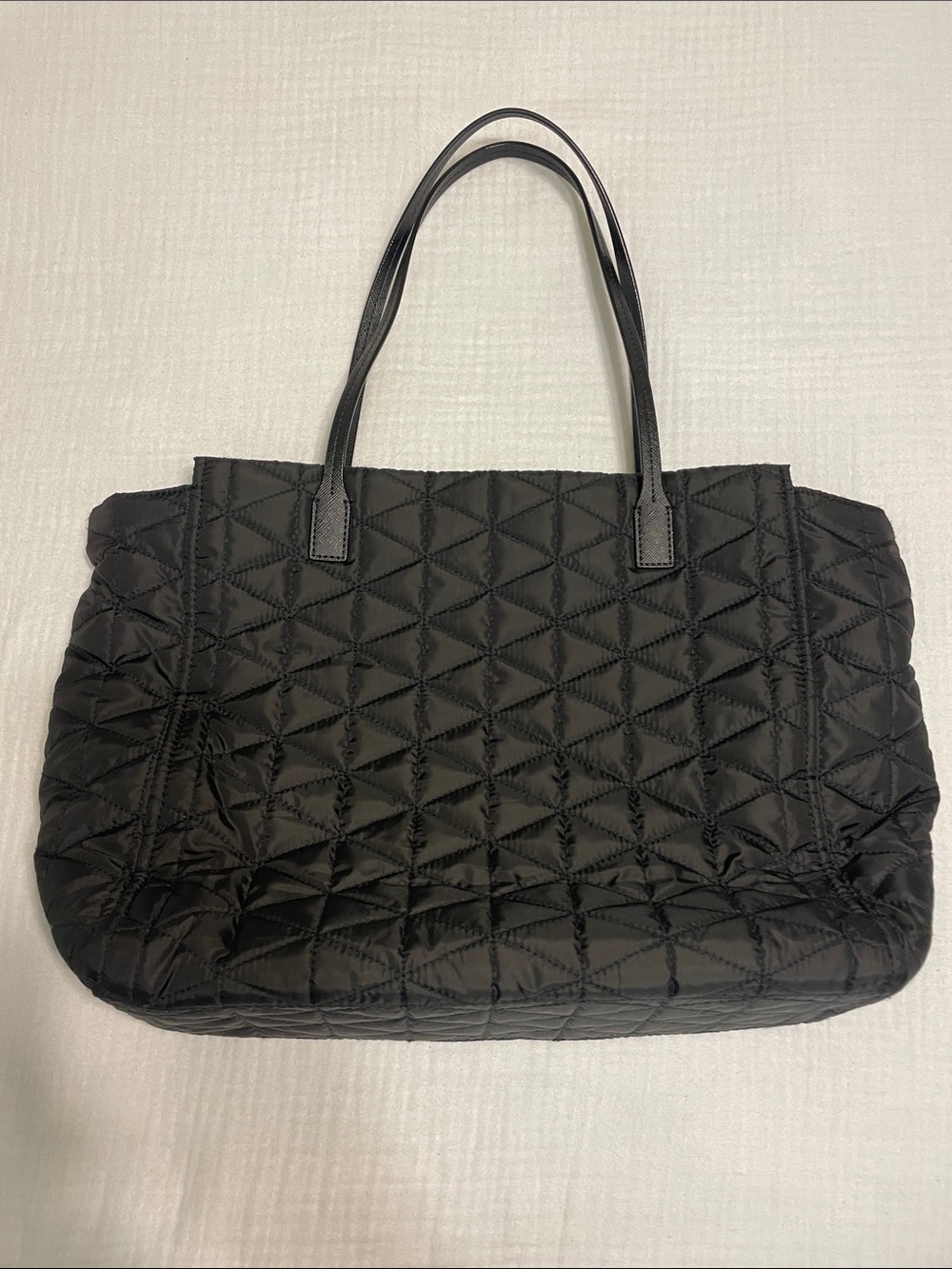 kate spade Black Quilted Tote with Logo Plaque - Picture 6 of 9